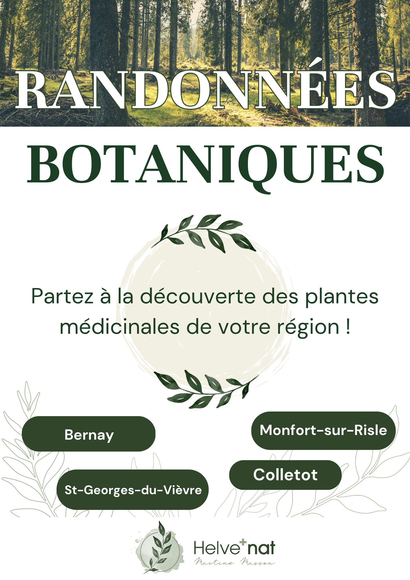 Randonnées botaniques 2026 avec Martine Masson naturopathe